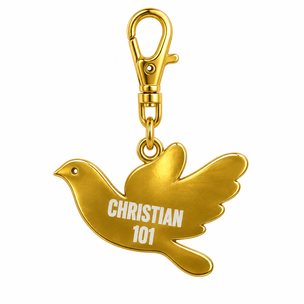 Gold CHRISTIAN 101 dove charm included with ACT LIKE A CHRISTIAN hoodie