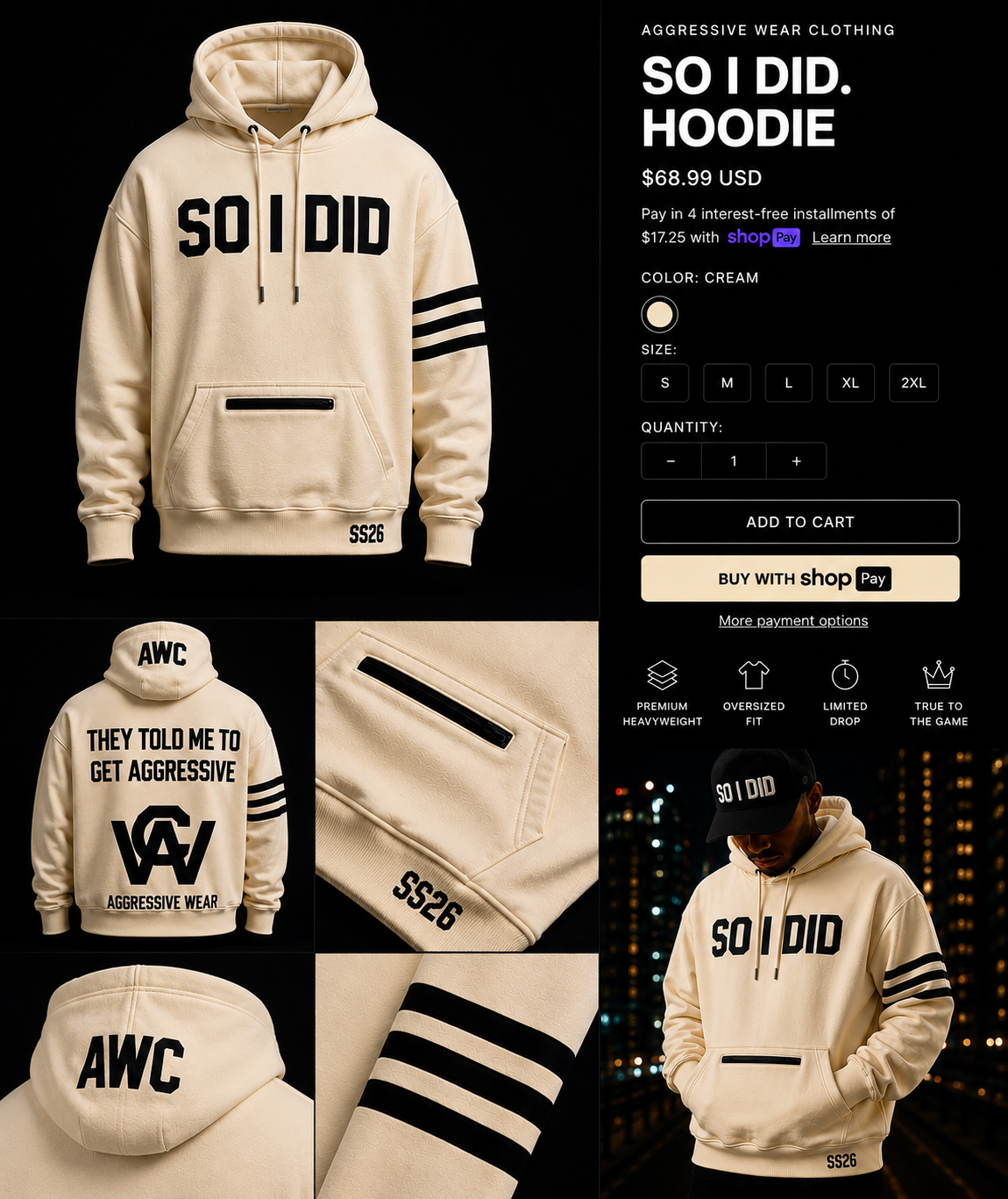 SO I DID HOODIE-Cream